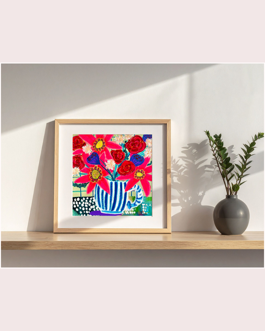 "Crazy Pink Flowers" Print