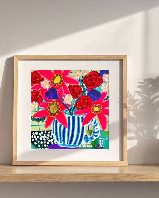 "Crazy Pink Flowers" Print