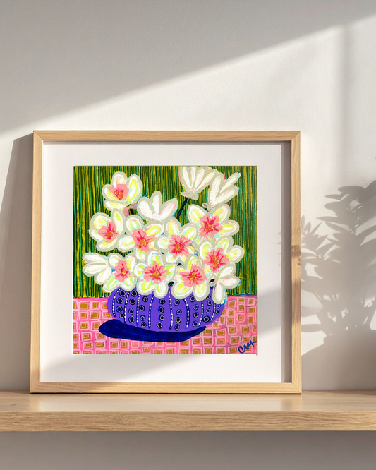 "I Saw These Flowers In My Neighbor's Yard And I Hand To Paint Them" Print