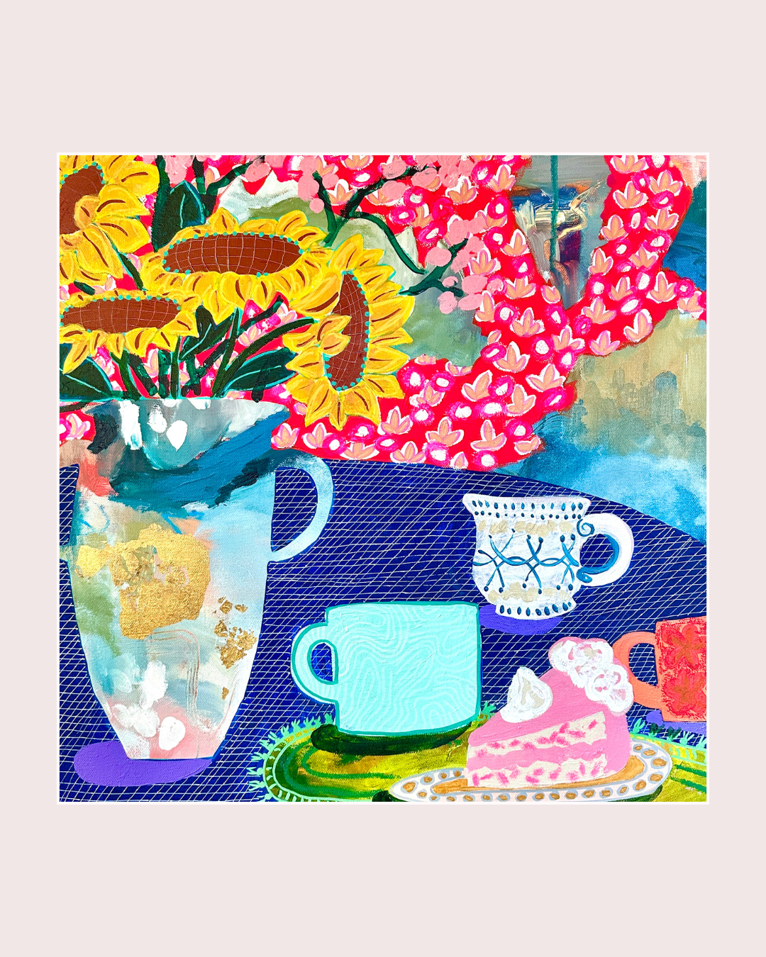 "Let's Share A Cake As We Enjoy Our Coffees" Print